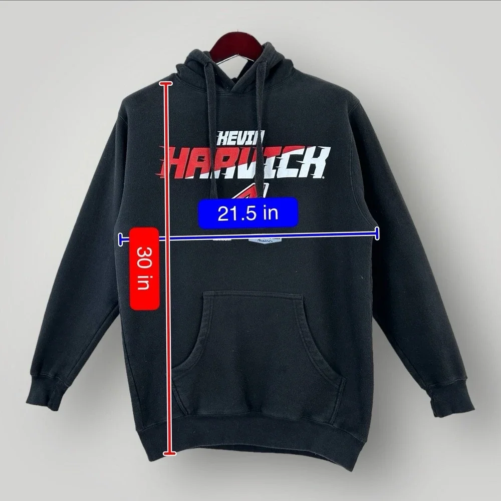 Kevin Harvick Hoodie - Mens L Black NASCAR Racing Racer‎ #4 Pullover Sweatshirt